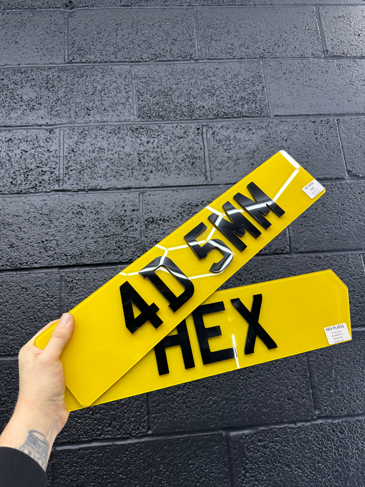 4D 5mm Number plates