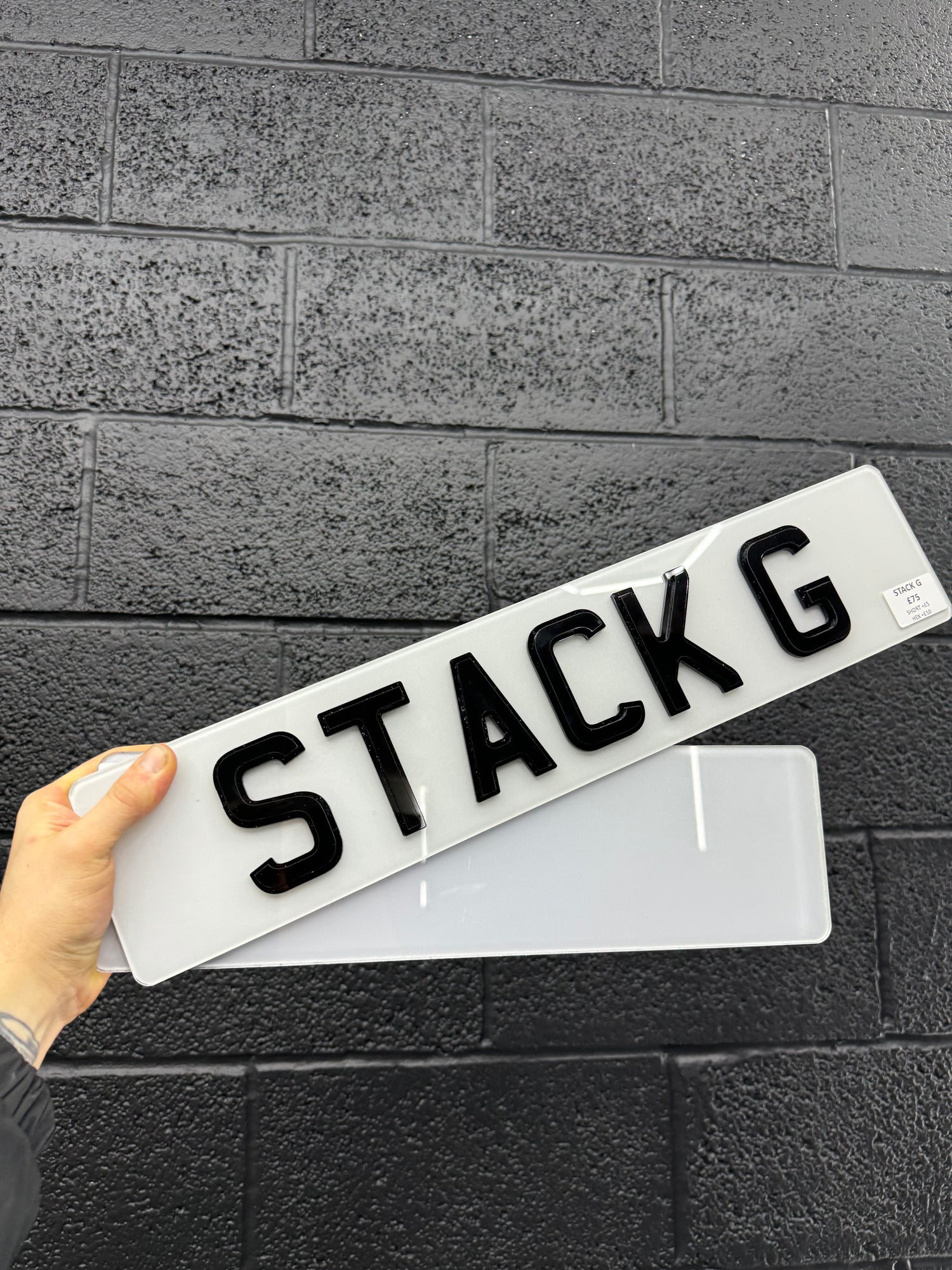 4D Stacked Gloss number plates