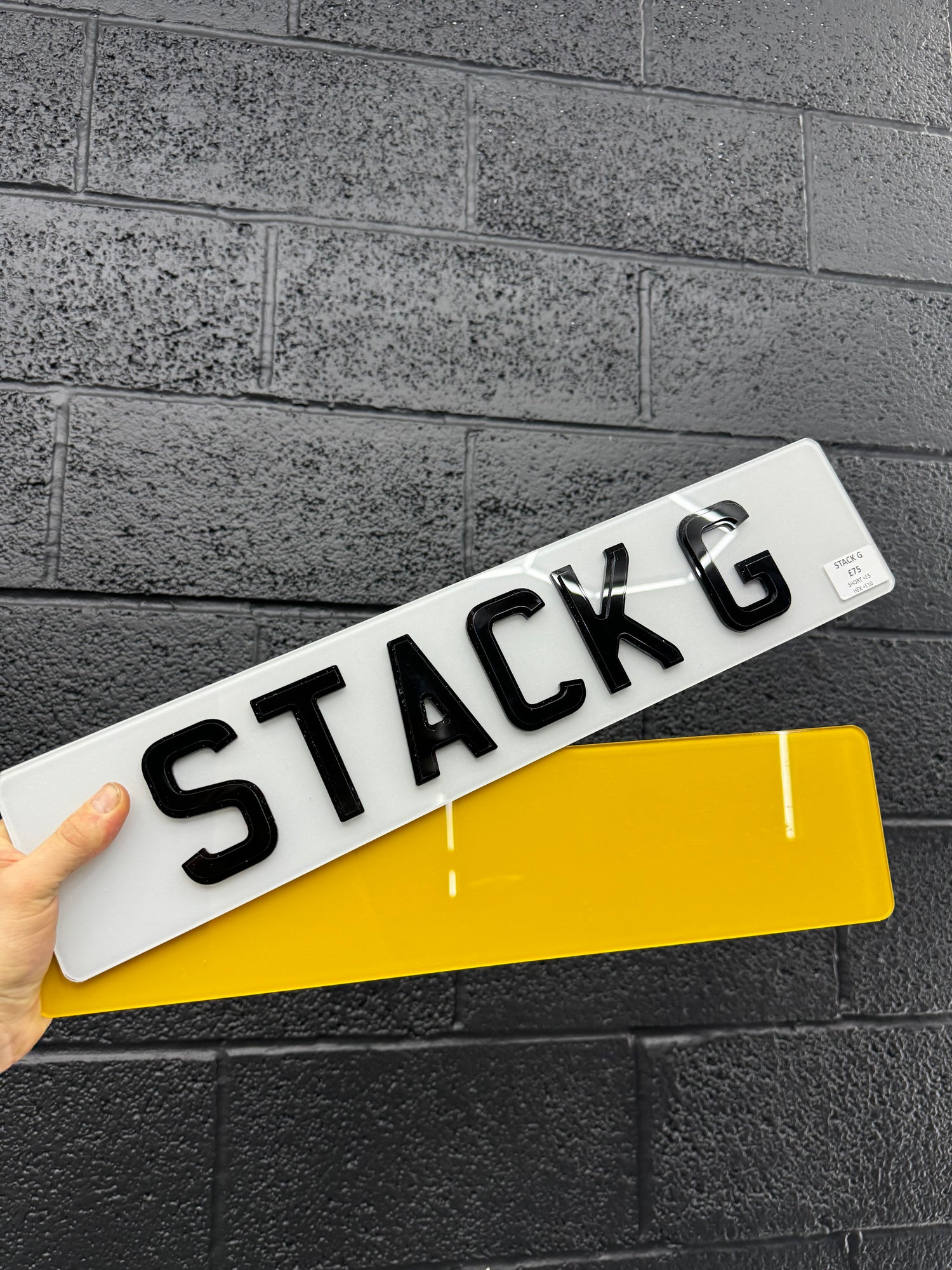 4D Stacked Gloss number plates